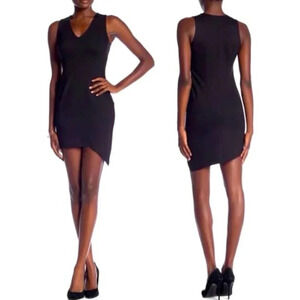 Romeo & Juliet Couture Black Sleeveless Asymmetrical Body Con Mini Dress Sz M